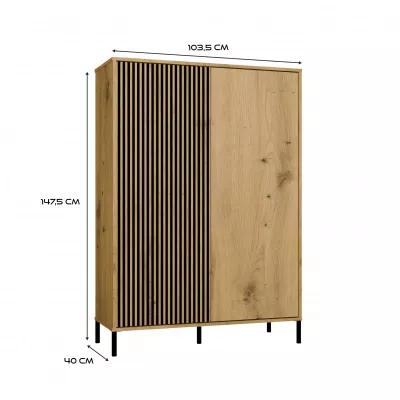 Vysoká policová skriňa 104 cm ELBA - dub artisan