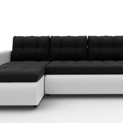 Rozkladacia sedačka s úložným priestorom SANILA - biela ekokoža / antracitová