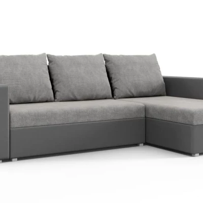 Rohová rozkladacia sedačka MOSREN - šedá ekokoža / šedá