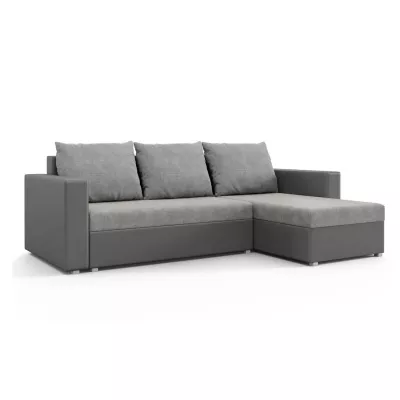 Rohová rozkladacia sedačka MOSREN - šedá ekokoža / šedá