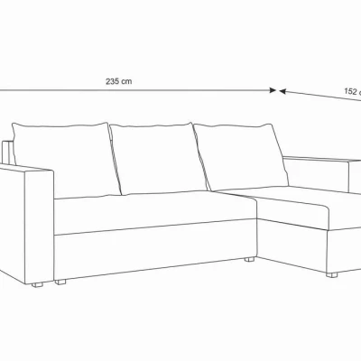 Rohová rozkladacia sedačka MOSREN - šedá ekokoža / šedá