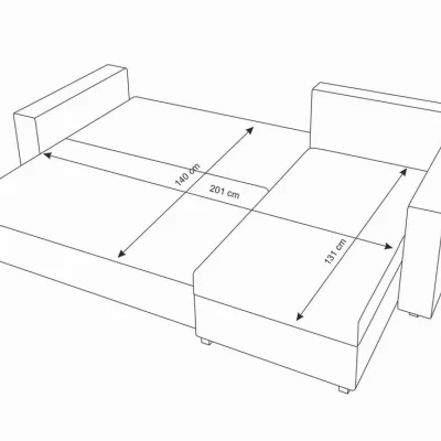 Rohová rozkladacia sedačka MOSREN - biela ekokoža / šedá