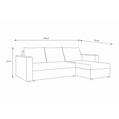 Rohová rozkladacia sedačka MOSREN - čierna ekokoža / čierna