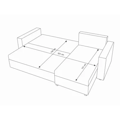 Rohová rozkladacia sedačka MOSREN - čierna ekokoža / čierna