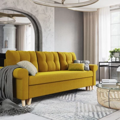 Trojmiestna rozkladacia pohovka NAFETA - žltá