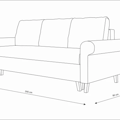 Trojmiestna rozkladacia pohovka NAFETA - modrá