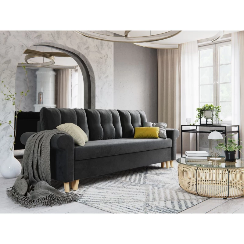 Trojmiestna rozkladacia pohovka NAFETA - grafitová 2