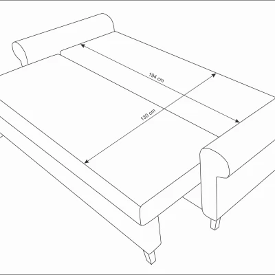 Trojmiestna rozkladacia pohovka NAFETA - grafitová 2