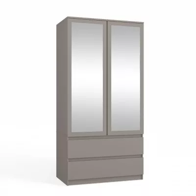 Šatníková skriňa do predsiene 90 cm so zrkadlom TAAVI - šedá