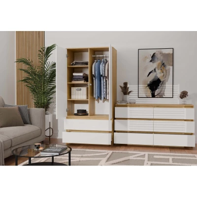 Šatníková skriňa do predsiene 90 cm TAAVI - dub artisan / biela