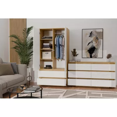 Šatníková skriňa do predsiene 90 cm TAAVI - dub artisan / biela