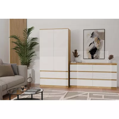 Šatníková skriňa do predsiene 90 cm TAAVI - dub artisan / biela