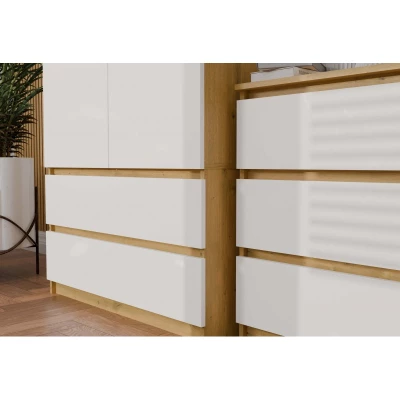 Šatníková skriňa do predsiene 90 cm TAAVI - dub artisan / biela