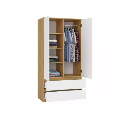 Šatníková skriňa do predsiene 90 cm TAAVI - dub artisan / biela