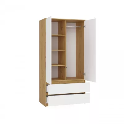 Šatníková skriňa do predsiene 90 cm TAAVI - dub artisan / biela