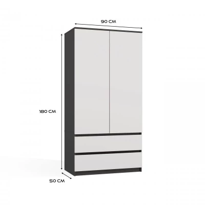 Šatníková skriňa do predsiene 90 cm TAAVI - antracitová / biela