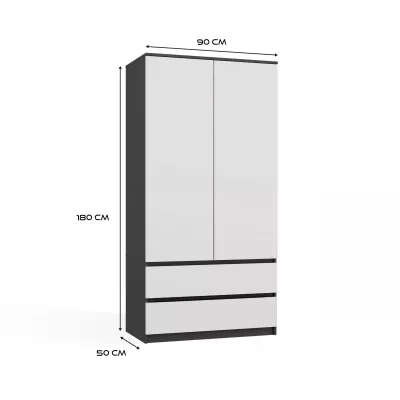 Šatníková skriňa do predsiene 90 cm TAAVI - antracitová / biela