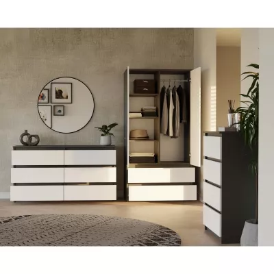 Šatníková skriňa do predsiene 90 cm TAAVI - antracitová / biela