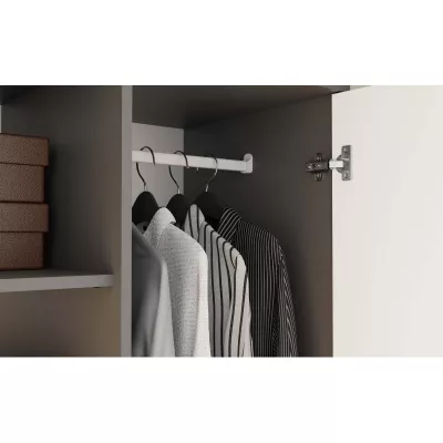 Šatníková skriňa do predsiene 90 cm TAAVI - antracitová / biela