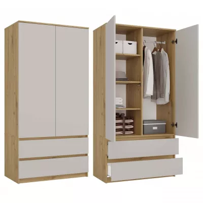 Šatníková skriňa do predsiene 90 cm TAAVI - dub artisan / kašmír