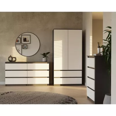 Šatníková skriňa do predsiene 90 cm TAAVI - antracitová / biela
