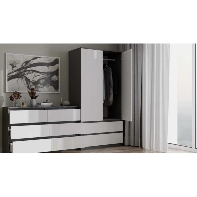Šatníková skriňa do predsiene 90 cm TAAVI - antracitová / biela