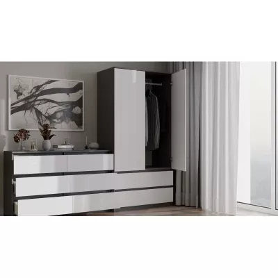 Šatníková skriňa do predsiene 90 cm TAAVI - antracitová / biela