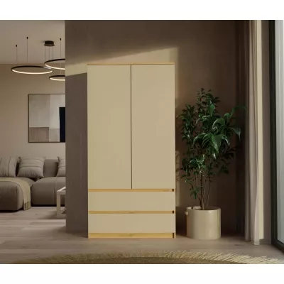 Šatníková skriňa do predsiene 90 cm TAAVI - dub artisan / kašmír