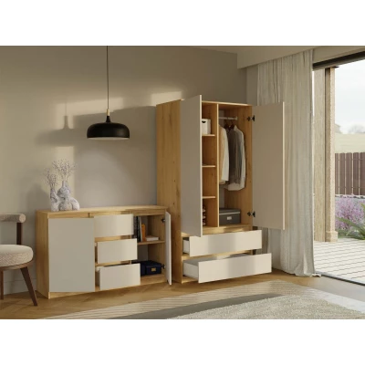Šatníková skriňa do predsiene 90 cm TAAVI - dub artisan / kašmír