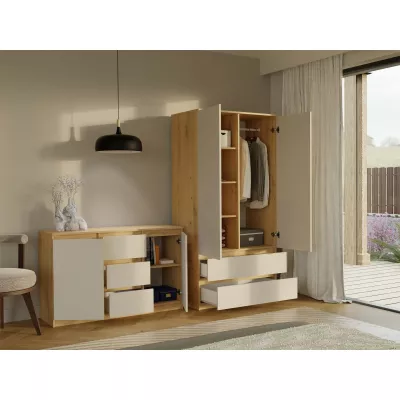 Šatníková skriňa do predsiene 90 cm TAAVI - dub artisan / kašmír