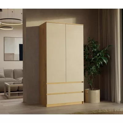 Šatníková skriňa do predsiene 90 cm TAAVI - dub artisan / kašmír