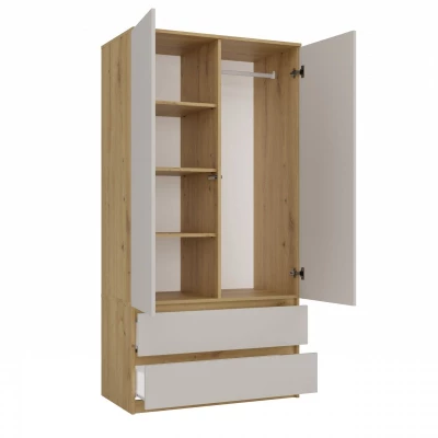 Šatníková skriňa do predsiene 90 cm TAAVI - dub artisan / kašmír