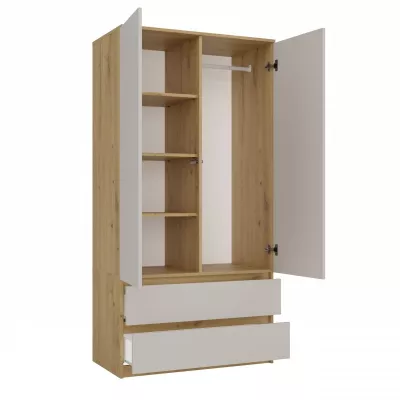 Šatníková skriňa do predsiene 90 cm TAAVI - dub artisan / kašmír