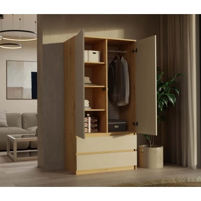 Šatníková skriňa do predsiene 90 cm TAAVI - dub artisan / kašmír