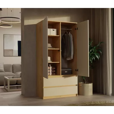 Šatníková skriňa do predsiene 90 cm TAAVI - dub artisan / kašmír