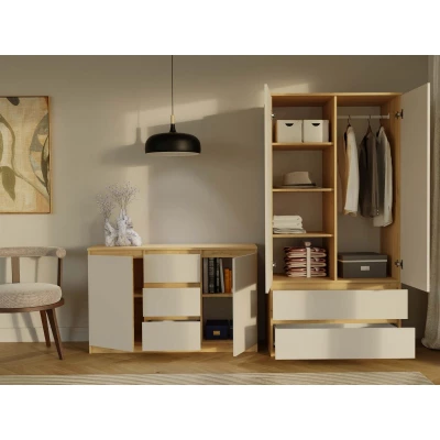 Šatníková skriňa do predsiene 90 cm TAAVI - dub artisan / kašmír