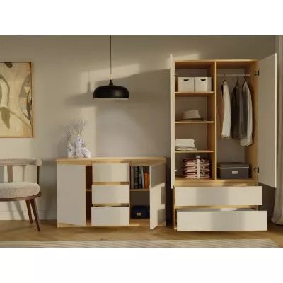 Šatníková skriňa do predsiene 90 cm TAAVI - dub artisan / kašmír