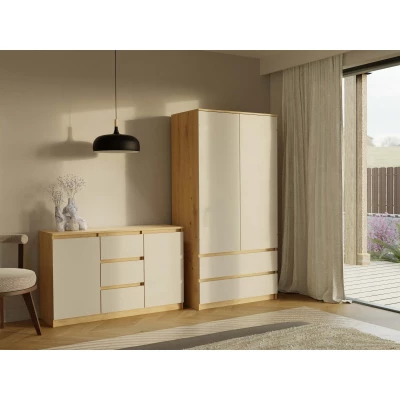 Šatníková skriňa do predsiene 90 cm TAAVI - dub artisan / kašmír