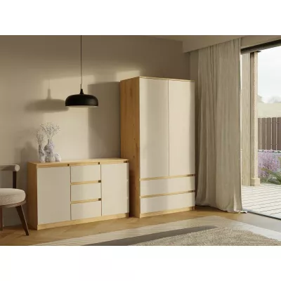 Šatníková skriňa do predsiene 90 cm TAAVI - dub artisan / kašmír