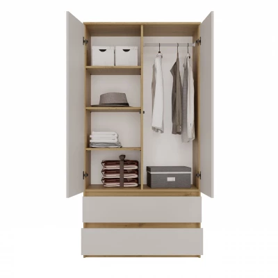 Šatníková skriňa do predsiene 90 cm TAAVI - dub artisan / kašmír