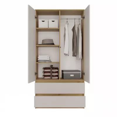 Šatníková skriňa do predsiene 90 cm TAAVI - dub artisan / kašmír