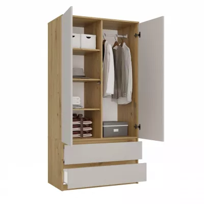 Šatníková skriňa do predsiene 90 cm TAAVI - dub artisan / kašmír