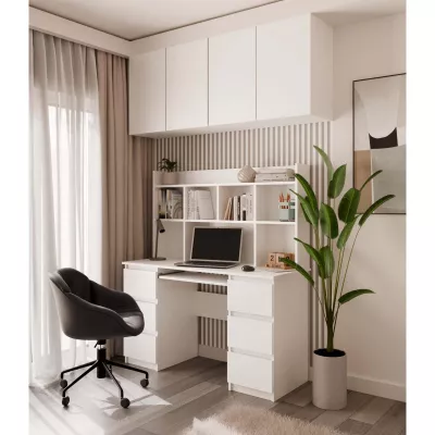 Nadstavba na písací stôl 130 cm CULLMAN - biela
