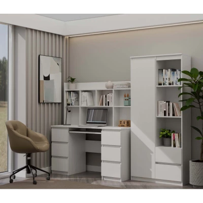 Nadstavba na písací stôl 130 cm CULLMAN - biela