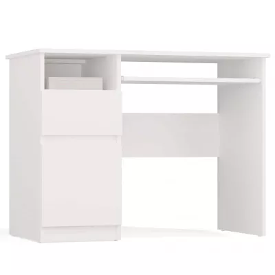 PC stolík OZARK - biely, ľavé prevedenie