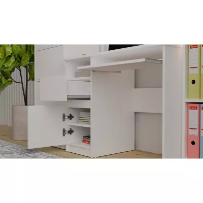 PC stolík OZARK - biely, ľavé prevedenie
