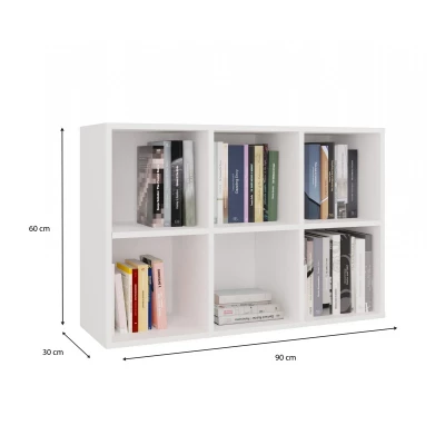 Policový diel 90x60 cm RAINIS 5 - biely