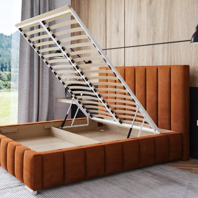 Čalúnená posteľ 180x200 MANUELA 2 s úložným priestorom - šedá