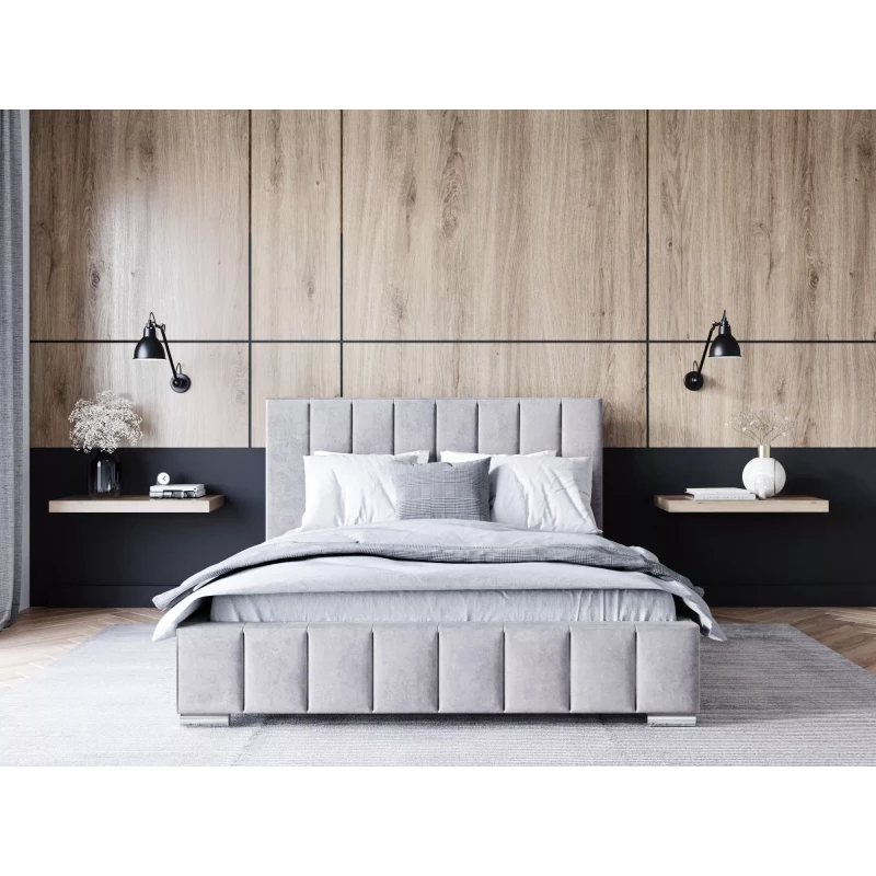 Čalúnená posteľ 160x200 MANUELA - svetlo šedá