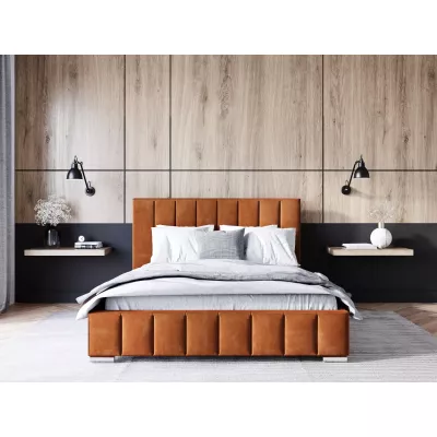 Čalúnená posteľ 140x200 MANUELA - tehlová